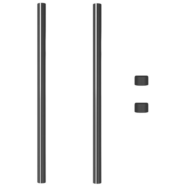 Stängselstolpe 2 pcs Grå 100 cm Pulverlackerad stål