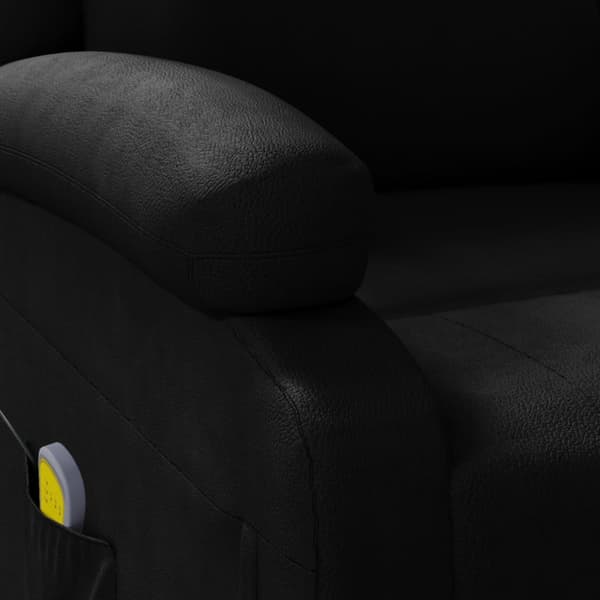 Massagefåtölj svart konstläder