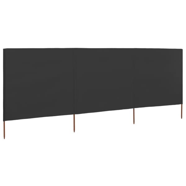 Vindskydd 3 paneler tyg 400x80 cm antracit