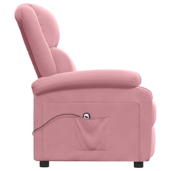 Elektrisk reclinerfåtölj rosa sammet