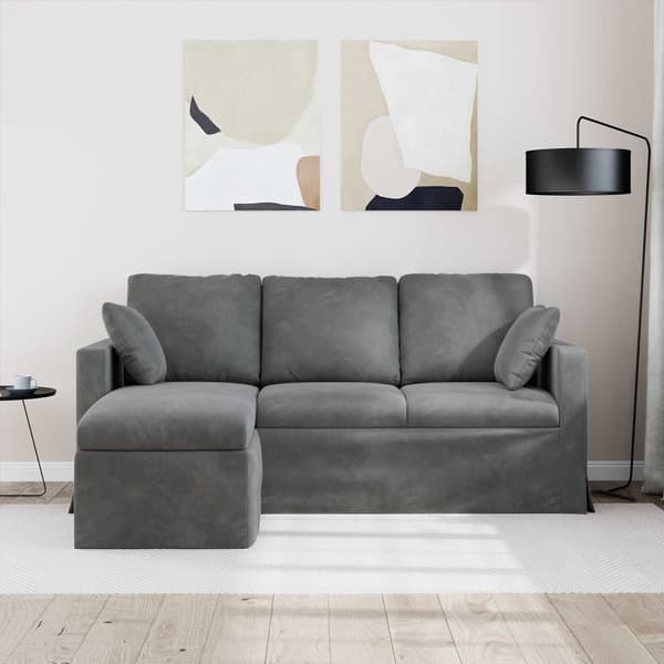 Soffa Mörkgrå 178 x 134 x 80 cm Sammet
