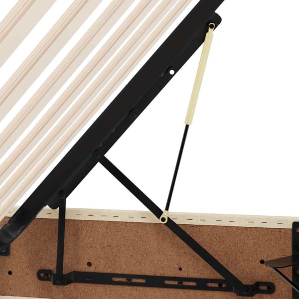 Ottoman Sängram med lagring Kräm 90 x 200 cm tyg