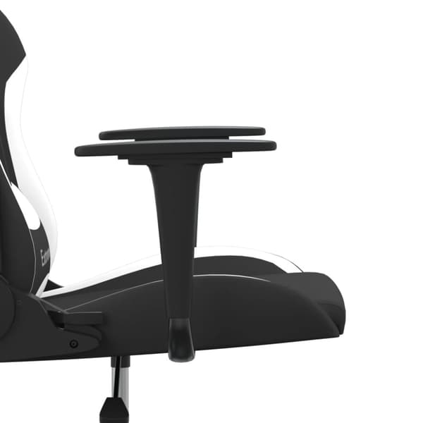 Gamingstol svart och vit tyg