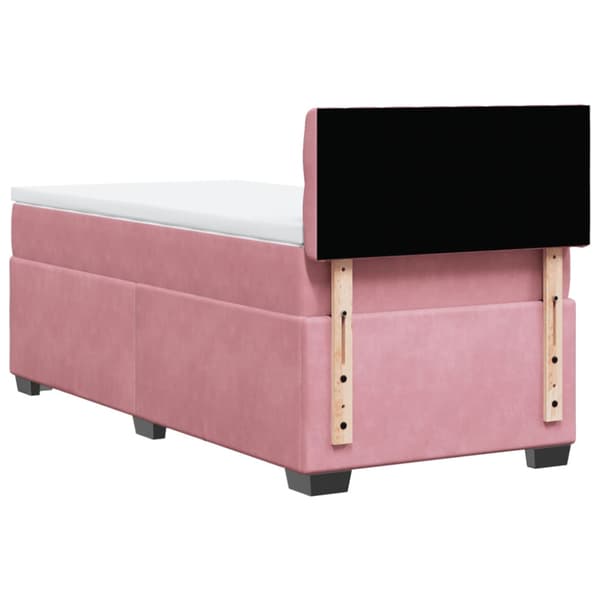 Ramsäng med madrass rosa 100x200 cm sammet