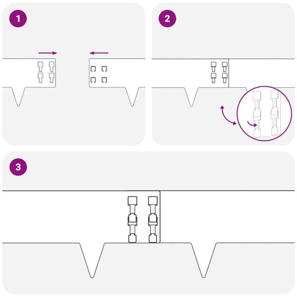 Kant för gräsmatta 10 pcs 100 x 15 cm Stål Vit