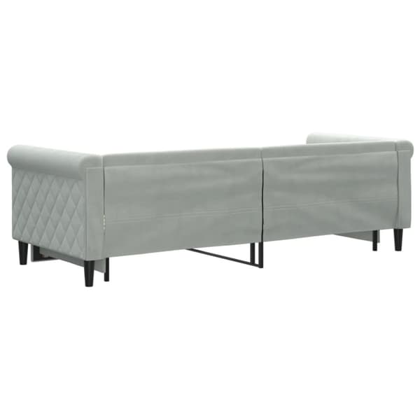 Dagbädd utdragbar ljusgrå 80x200 cm sammet