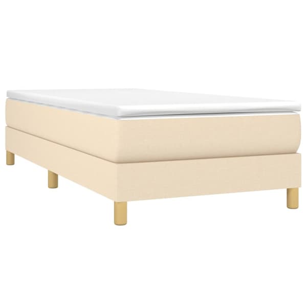 Boxspring-sängram cremefärgad 80x200 cm tyg