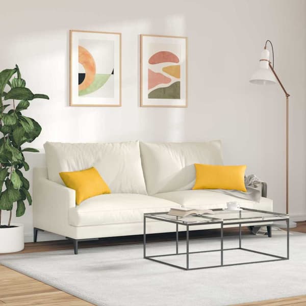 Sofakuddar 2 pcs Ljusgul 50 x 30 cm Kordread tyg