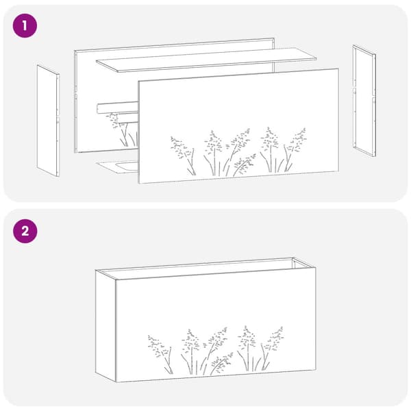 Trädgårdsplanterare 2 st Silver 100 x 20 x 49 cm