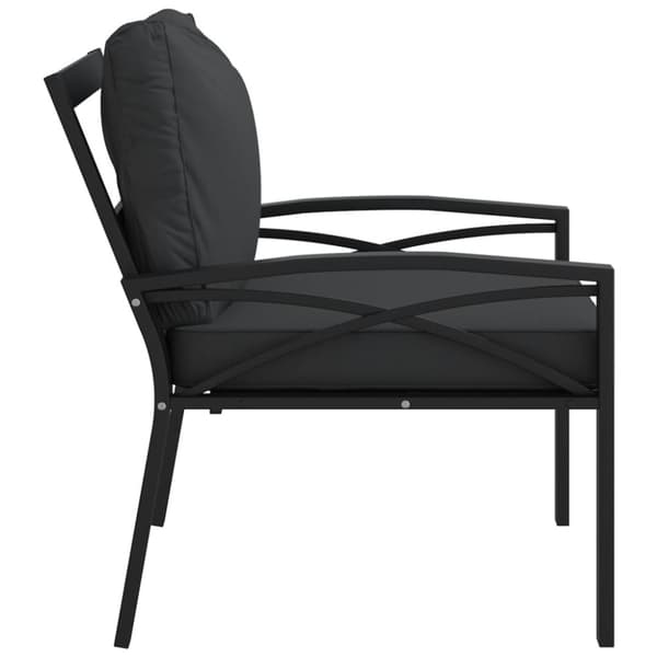 Trädgårdsstol med grå dynor 68x76x79 cm stål