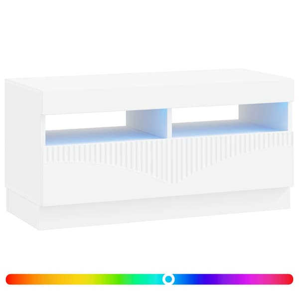 LED TV-skåp Vit Konstruerat trä