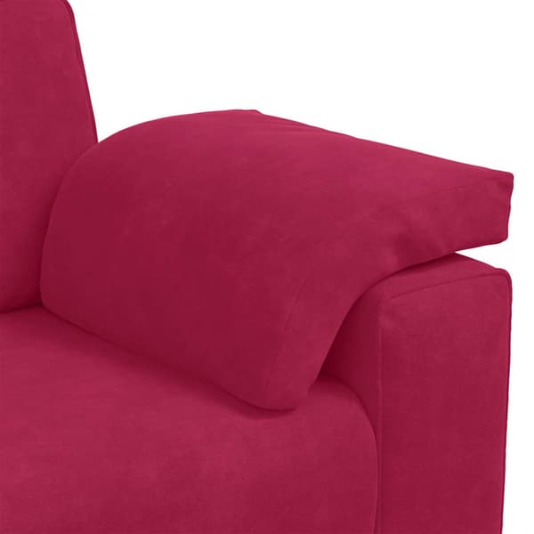 3-sitssoffa vinröd 220x77x82 cm sammet