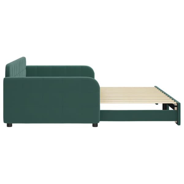 Dagbädd utdragbar mörkgrön 100x200 cm sammet