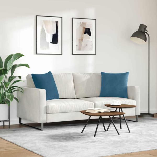 Sofakuddar 2 pcs Blå 50 x 50 cm Kordread tyg