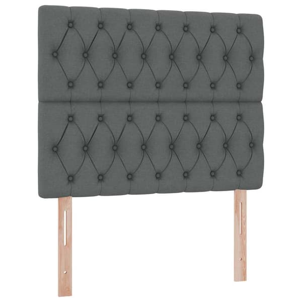 Förvaringssäng med LED med led Mörkgrå 120 x 200 cm Polyester