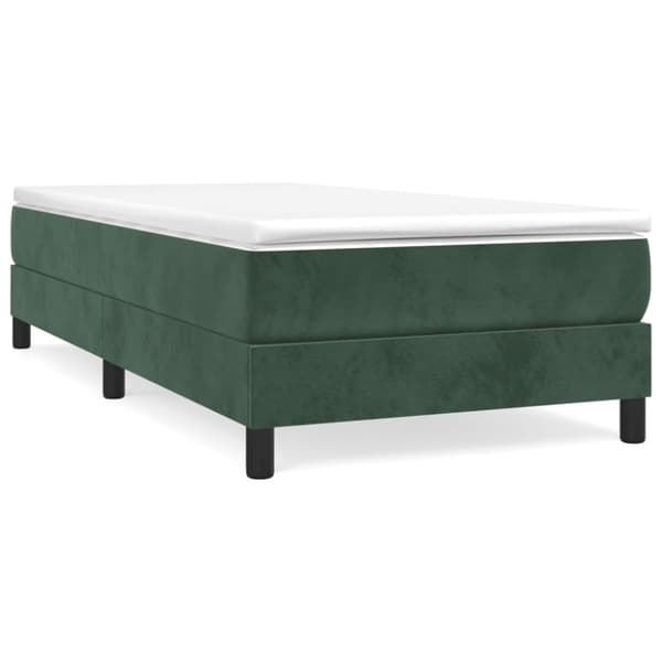 Boxspring-sängram mörkgrön 100x200 cm sammet