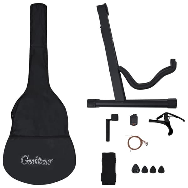 Gitarr 12 delar med 6 strängar western blå 38"