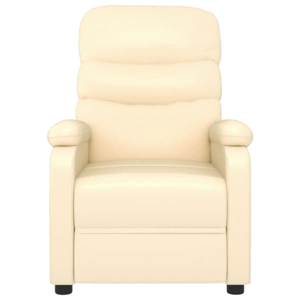 Reclinerfåtölj gräddvit konstläder