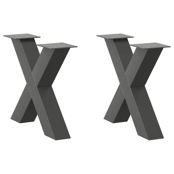 Soffbordsben X-formade 2 st antracit 50x(42-43) cm stål