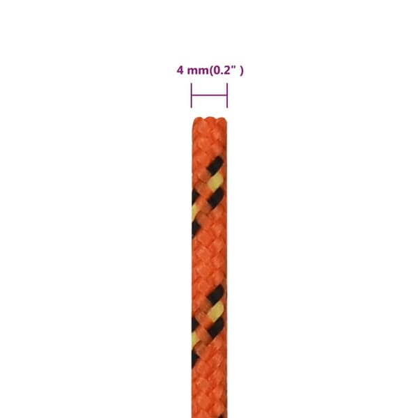 Båtlina orange 4 mm 250 m polypropen