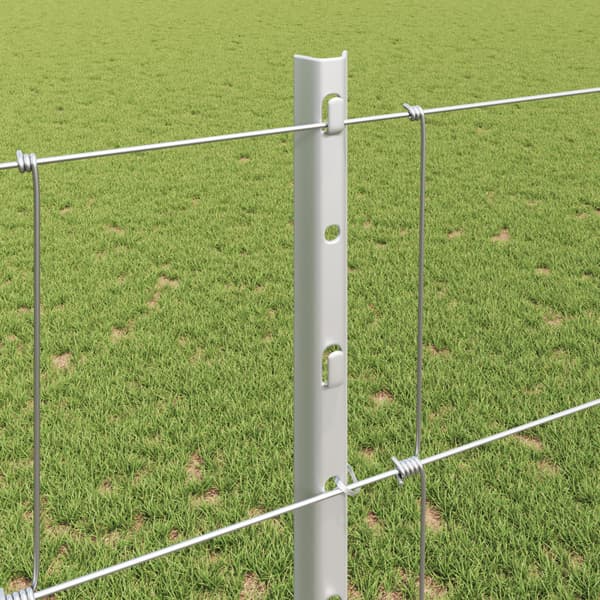 Stängsel med stolpe Silver 1,2 x 25 m Stål