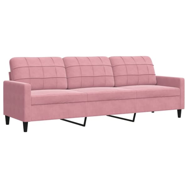 Soffgrupp med dynor 3 delar rosa sammet