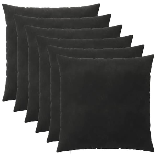 Kuddöverdrag 6 st HEERLEN Svart 80 x 80 cm Sammet