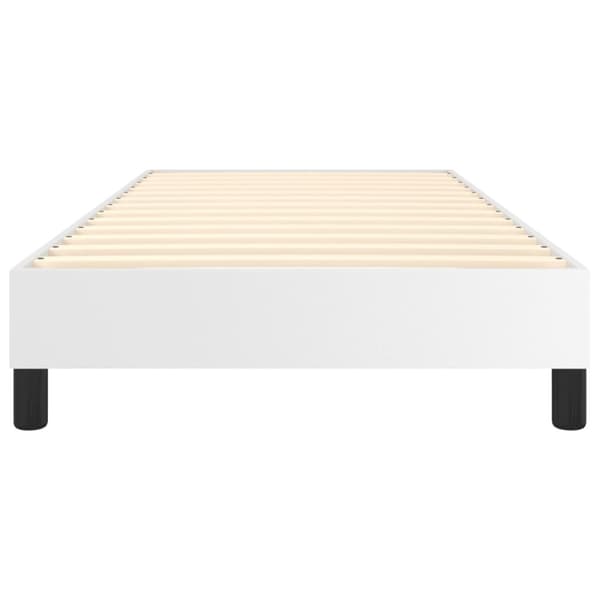 Boxspring-sängram vit 90x200 cm konstläder