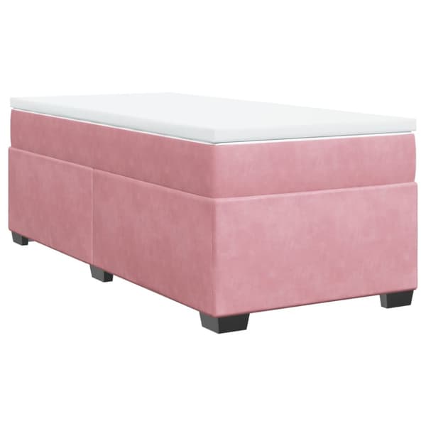 Ramsäng med madrass rosa 90x200 cm sammet