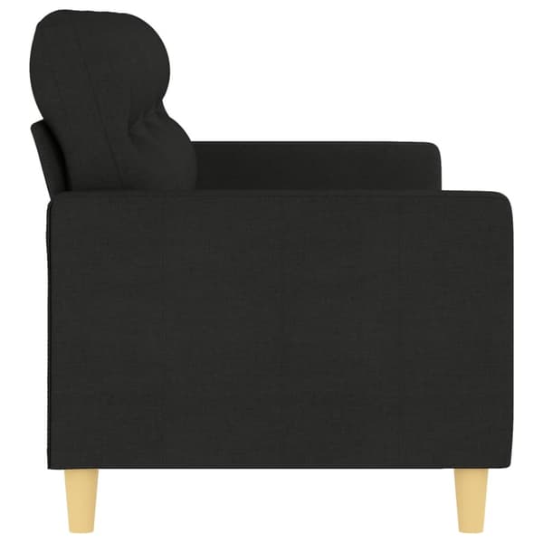 3-sitssoffa svart 180 cm tyg