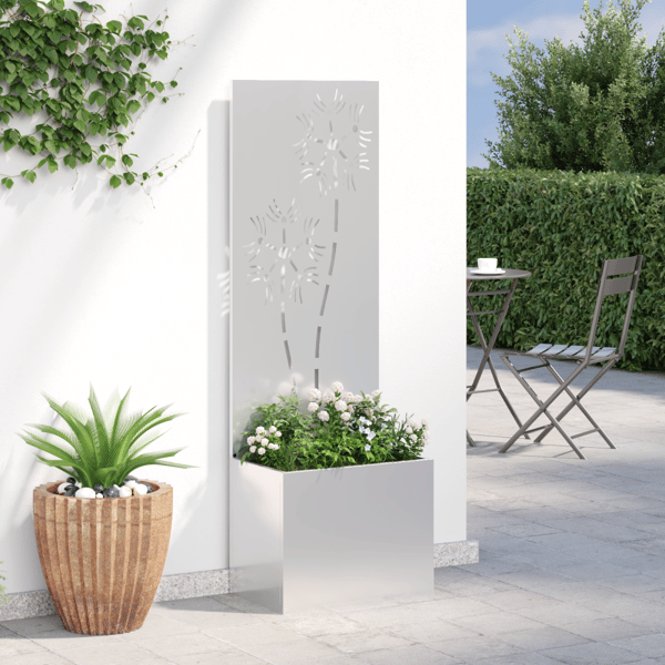 Trädgårds integritetsskärm Blommor Silver 50 x 32 x 150 cm