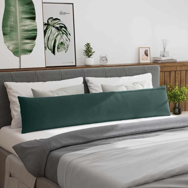Sofakuddar 2 pcs Mörkgrön 200 x 40 cm Kordread tyg