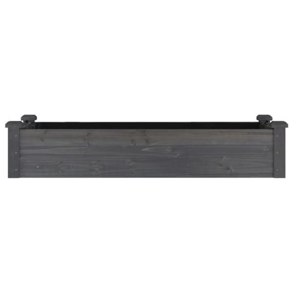 Odlingslåda med foder grå 120x45x25 cm massivt granträ