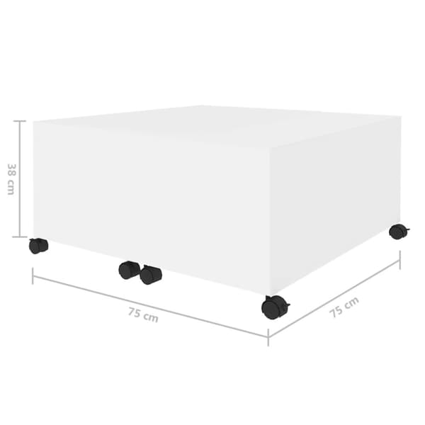 Soffbord vit 75x75x38 cm konstruerat trä
