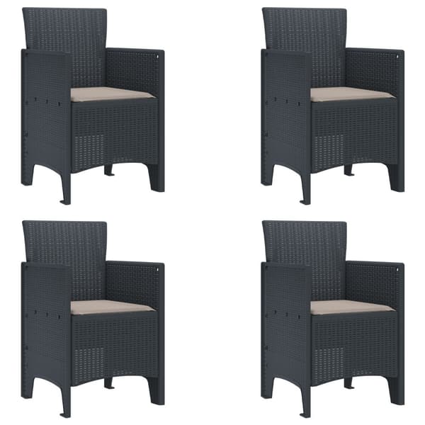 Trädgårdsmöbelset 5 pcs Antracit Polypropylen