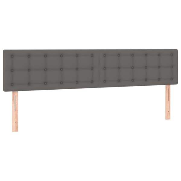 Ramsäng med madrass grå 180x200 cm konstläder