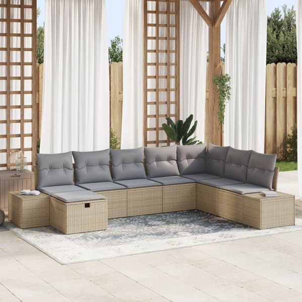 Trädgårdsoffset 8 st Beige konstrotting