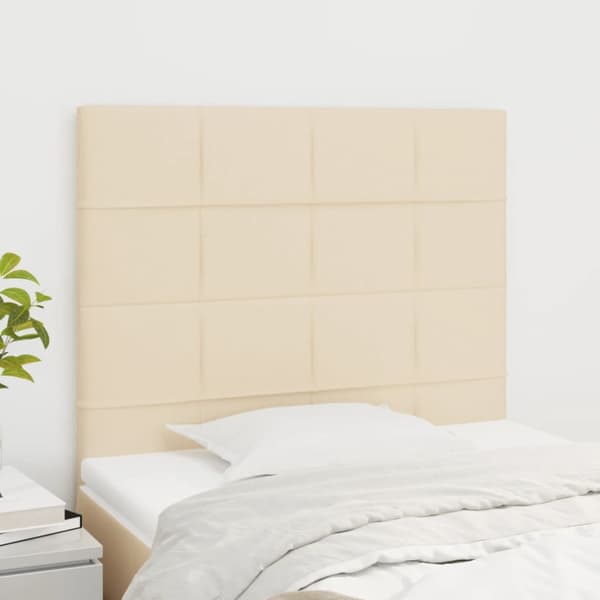 Sänggavel creme 100x5x118/128 cm tyg