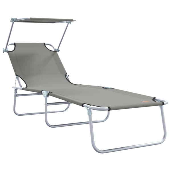 Solstol 2 pcs Grå 58 x 188 x 77cm Polyester