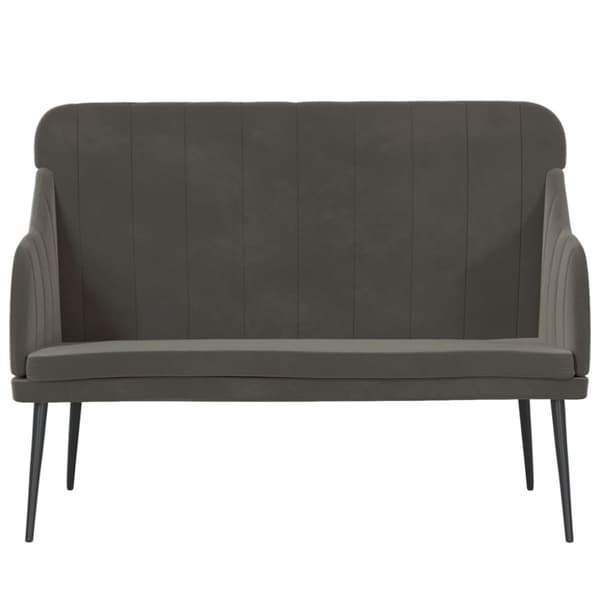 Bänk mörkgrå 110x76x80 cm sammet
