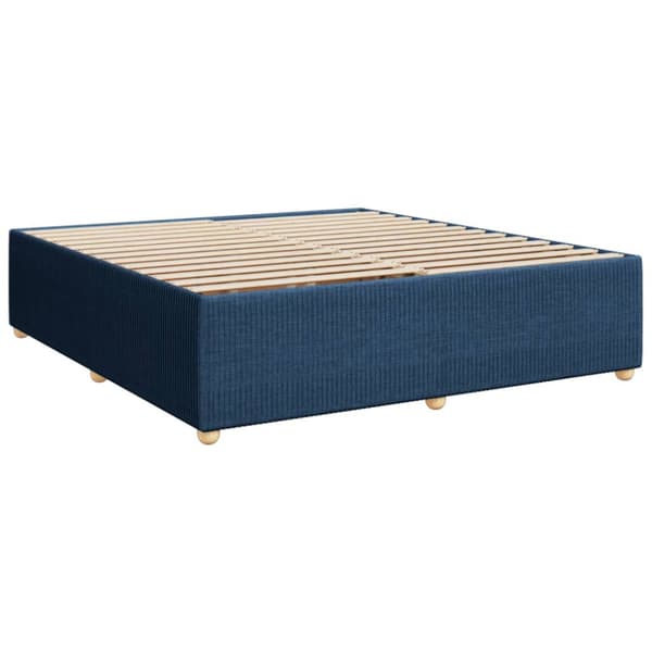 Ramsäng med madrass blå 200x200 cm tyg