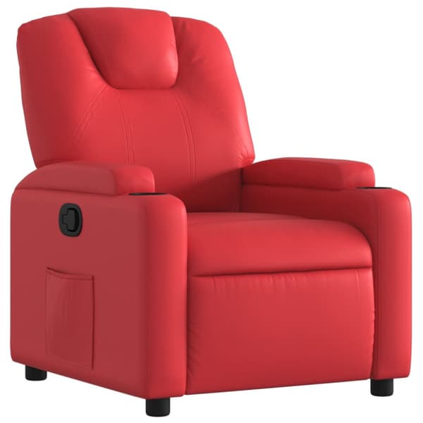 Reclinerfåtölj röd konstläder