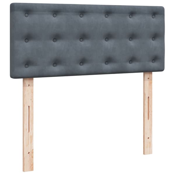 Ramsäng med madrass mörkgrå 120x200 cm sammet