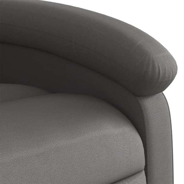 Reclinerfåtölj grå äkta läder