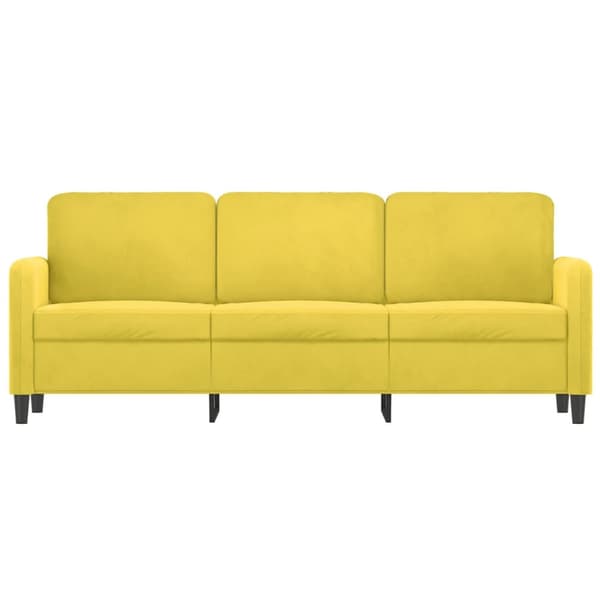 3-sitssoffa gul 180 cm sammet