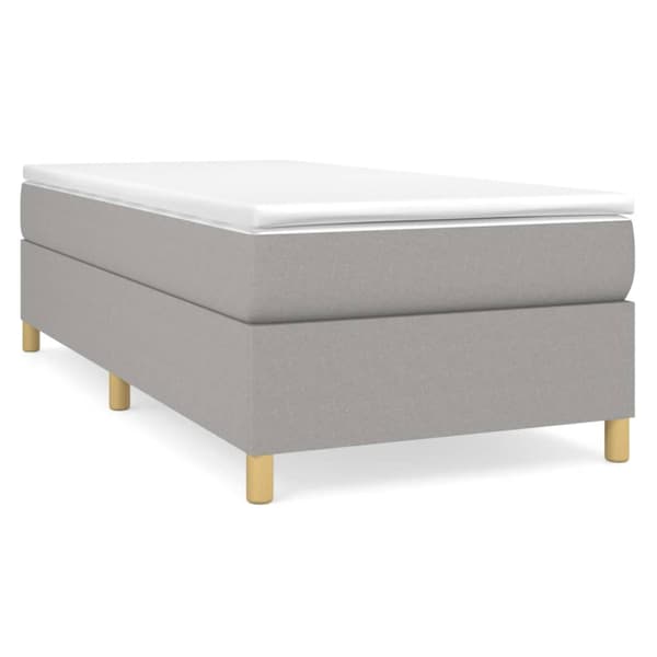 Boxspring-sängram ljusgrå 90x190 cm tyg