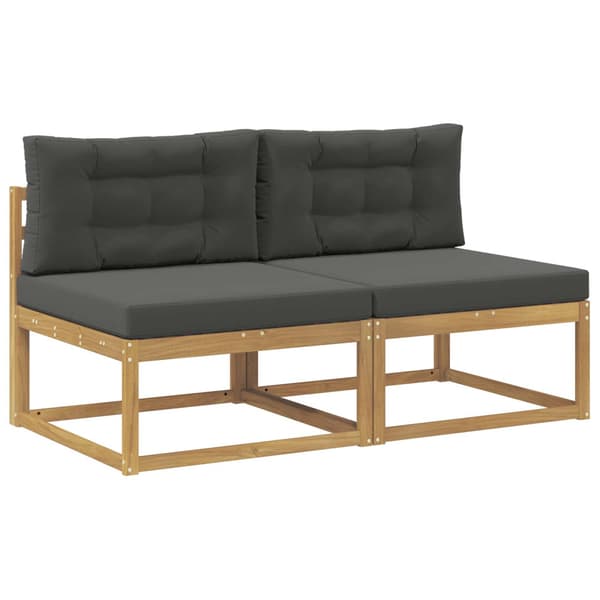 2 Stycke Utomhus Mellansoffa Polyester Vit