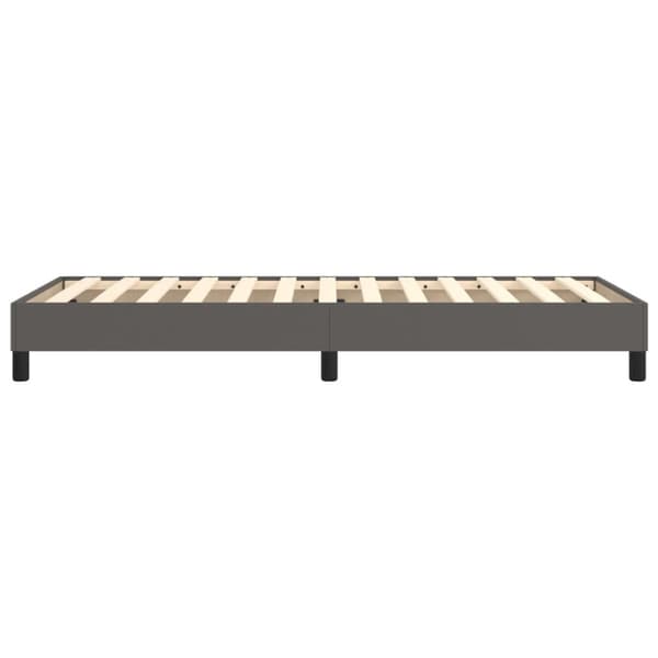 Boxspring-sängram grå 100x200 cm konstläder