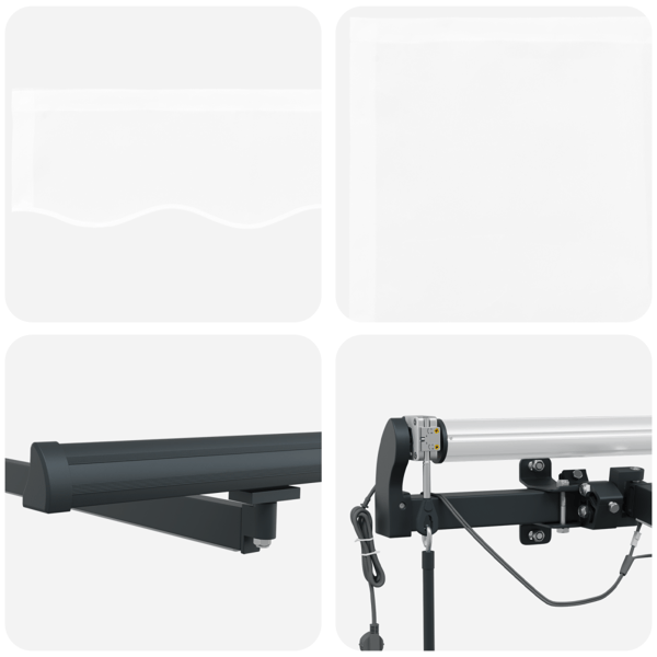Markis tyg med Vit 500 × 350 cm Polyester