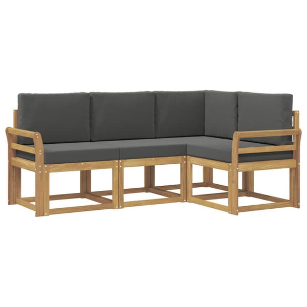 Utomhussoffset med kudde 4 pcs Vit och antracit